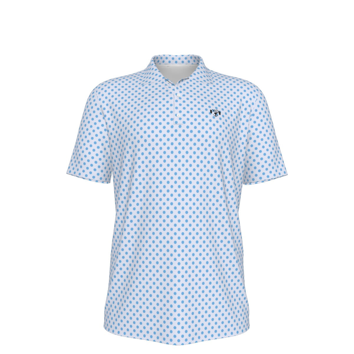 Polka Dot Powder Blue Premium Polo