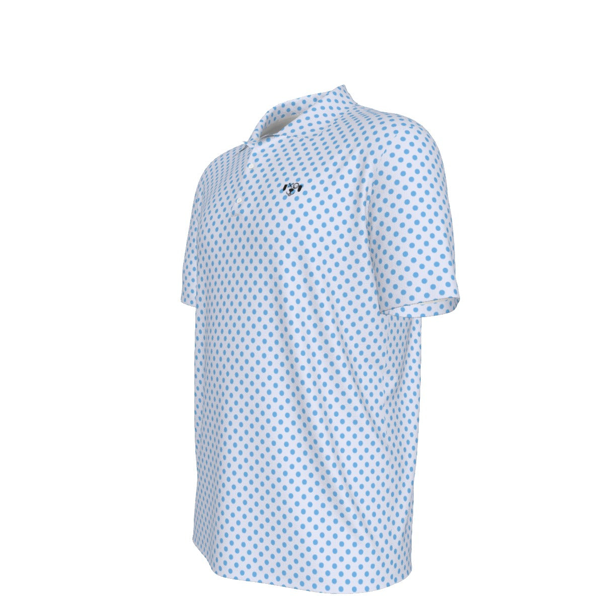 Polka Dot Powder Blue Premium Polo